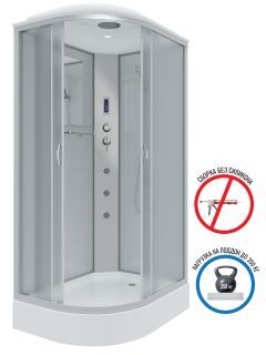 Душевая кабина Niagara NG-3312-14RF с гидромассажем 120x80см серебро/матовое